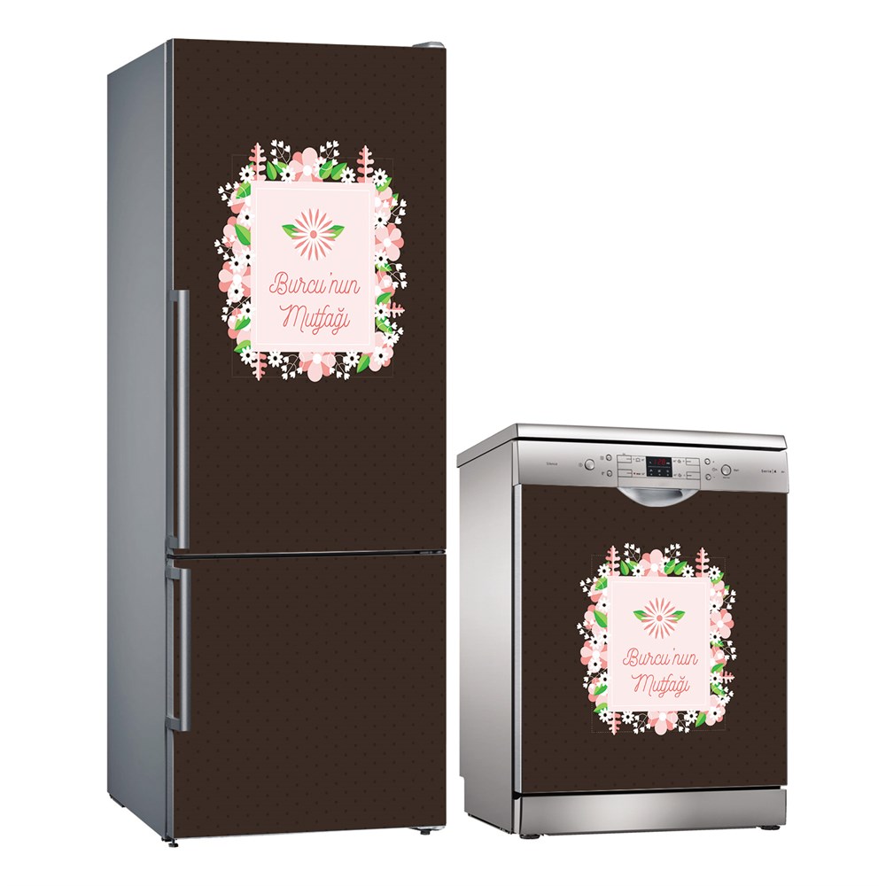 Kişiye Özel Buzdolabı ve Bulaşık Makinesi Folyo Kaplama Stickerı 