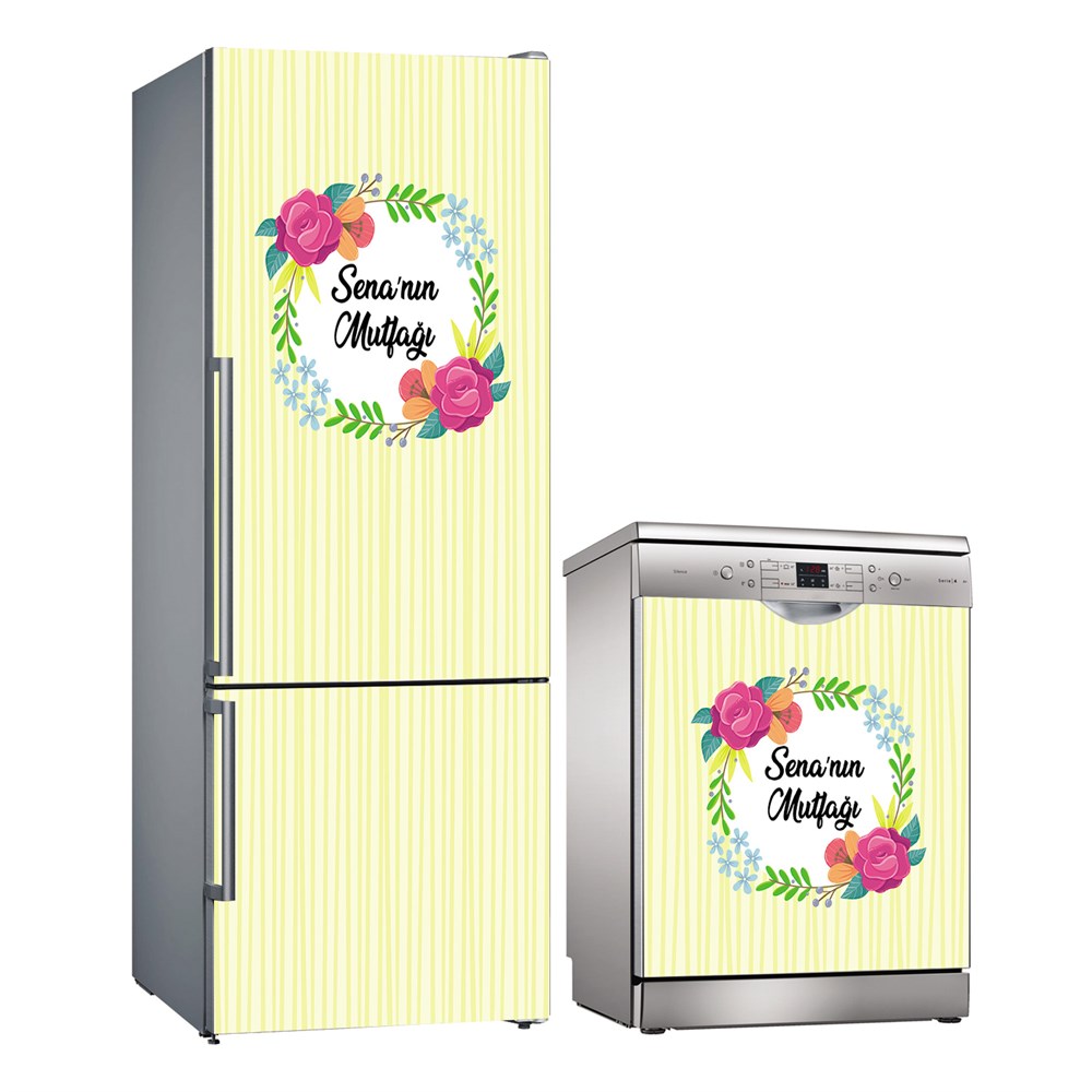 Kişiye Özel Buzdolabı ve Bulaşık Makinesi Folyo Kaplama Stickerı 