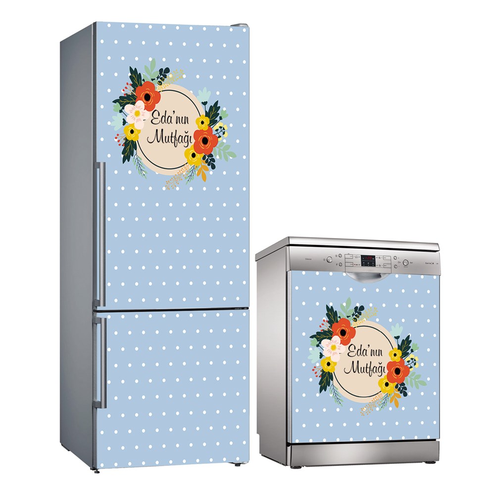 Kişiye Özel Buzdolabı ve Bulaşık Makinesi Folyo Kaplama Stickerı 