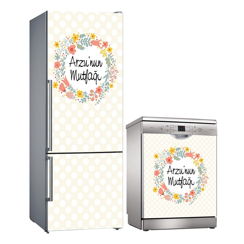 Kişiye Özel Buzdolabı ve Bulaşık Makinesi Folyo Kaplama Stickerı 