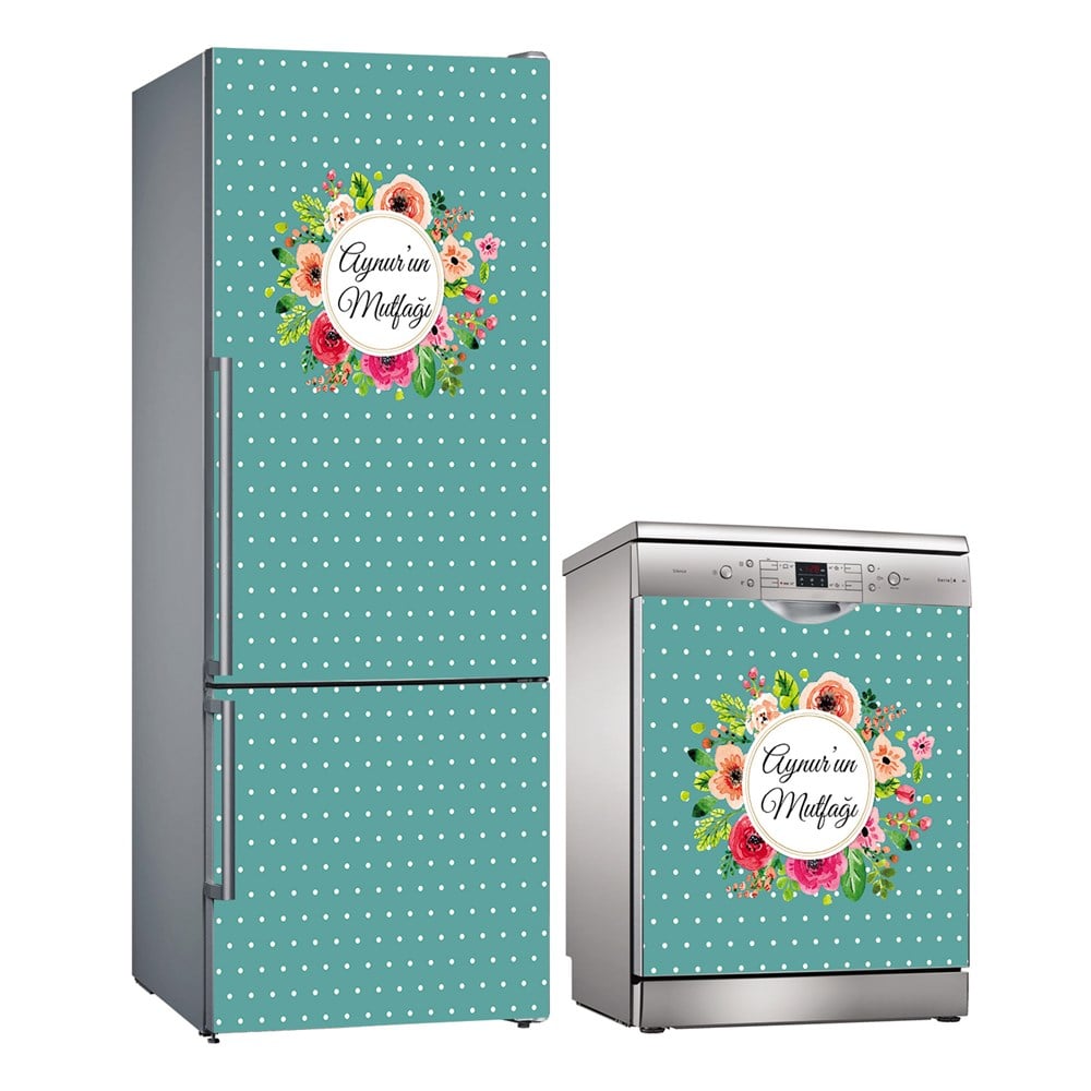 Kişiye Özel Buzdolabı ve Bulaşık Makinesi Folyo Kaplama Stickerı 