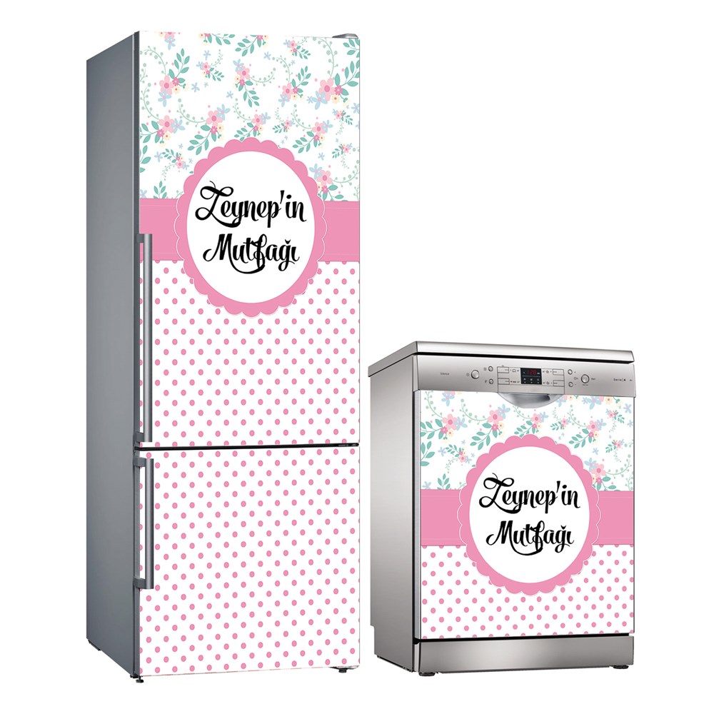 Kişiye Özel Buzdolabı ve Bulaşık Makinesi Folyo Kaplama Stickerı 
