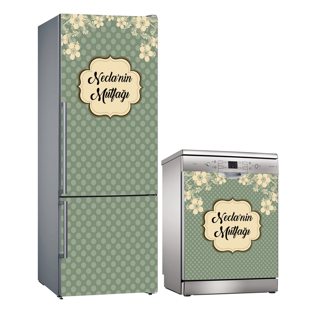 Kişiye Özel Buzdolabı ve Bulaşık Makinesi Folyo Kaplama Stickerı 