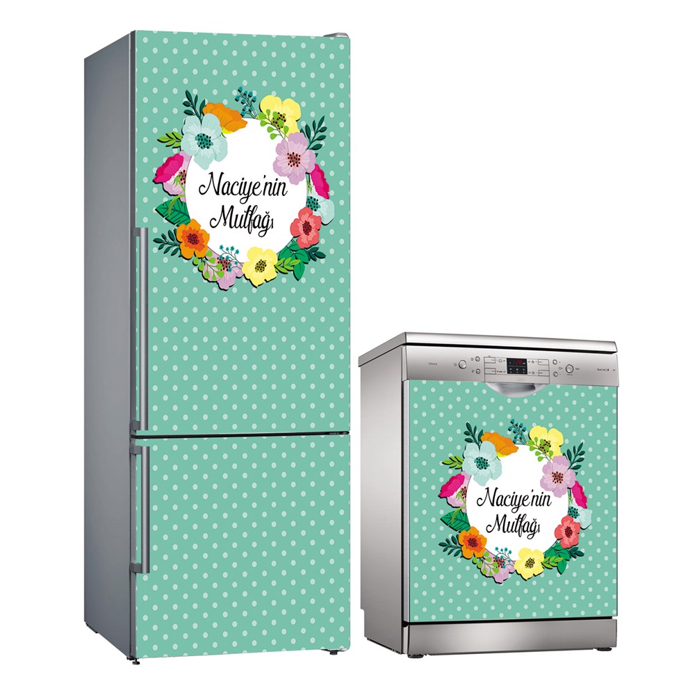 Kişiye Özel Buzdolabı ve Bulaşık Makinesi Folyo Kaplama Stickerı 