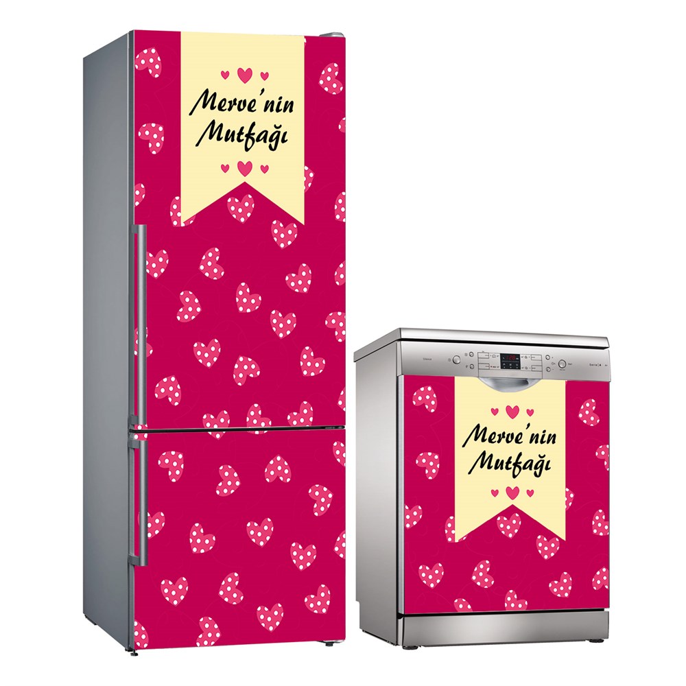 Kişiye Özel Buzdolabı ve Bulaşık Makinesi Folyo Kaplama Stickerı 