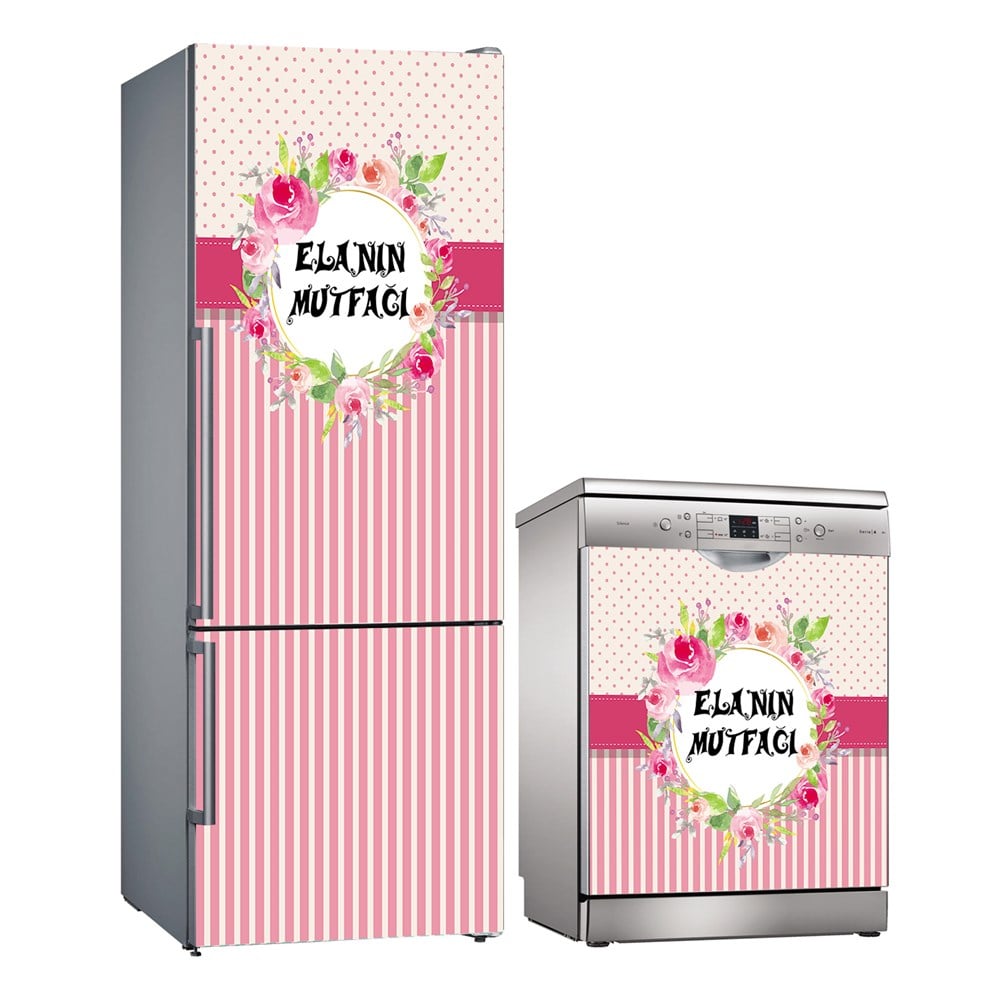Kişiye Özel Buzdolabı ve Bulaşık Makinesi Folyo Kaplama Stickerı 
