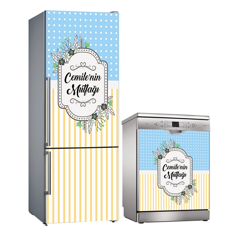 Kişiye Özel Buzdolabı ve Bulaşık Makinesi Folyo Kaplama Stickerı 