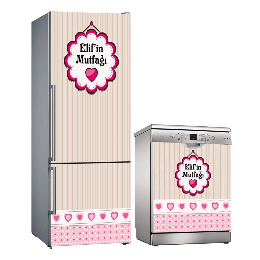 Kişiye Özel Buzdolabı ve Bulaşık Makinesi Folyo Kaplama Stickerı 