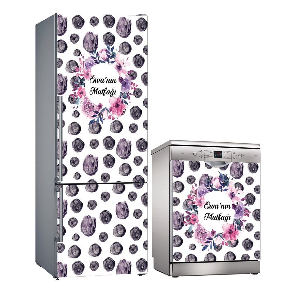 Kişiye Özel Buzdolabı ve Bulaşık Makinesi Folyo Kaplama Stickerı 