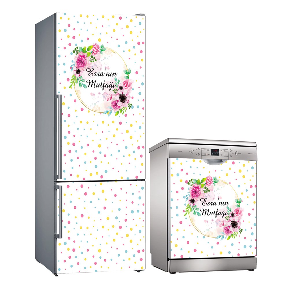 Kişiye Özel Buzdolabı ve Bulaşık Makinesi Folyo Kaplama Stickerı 