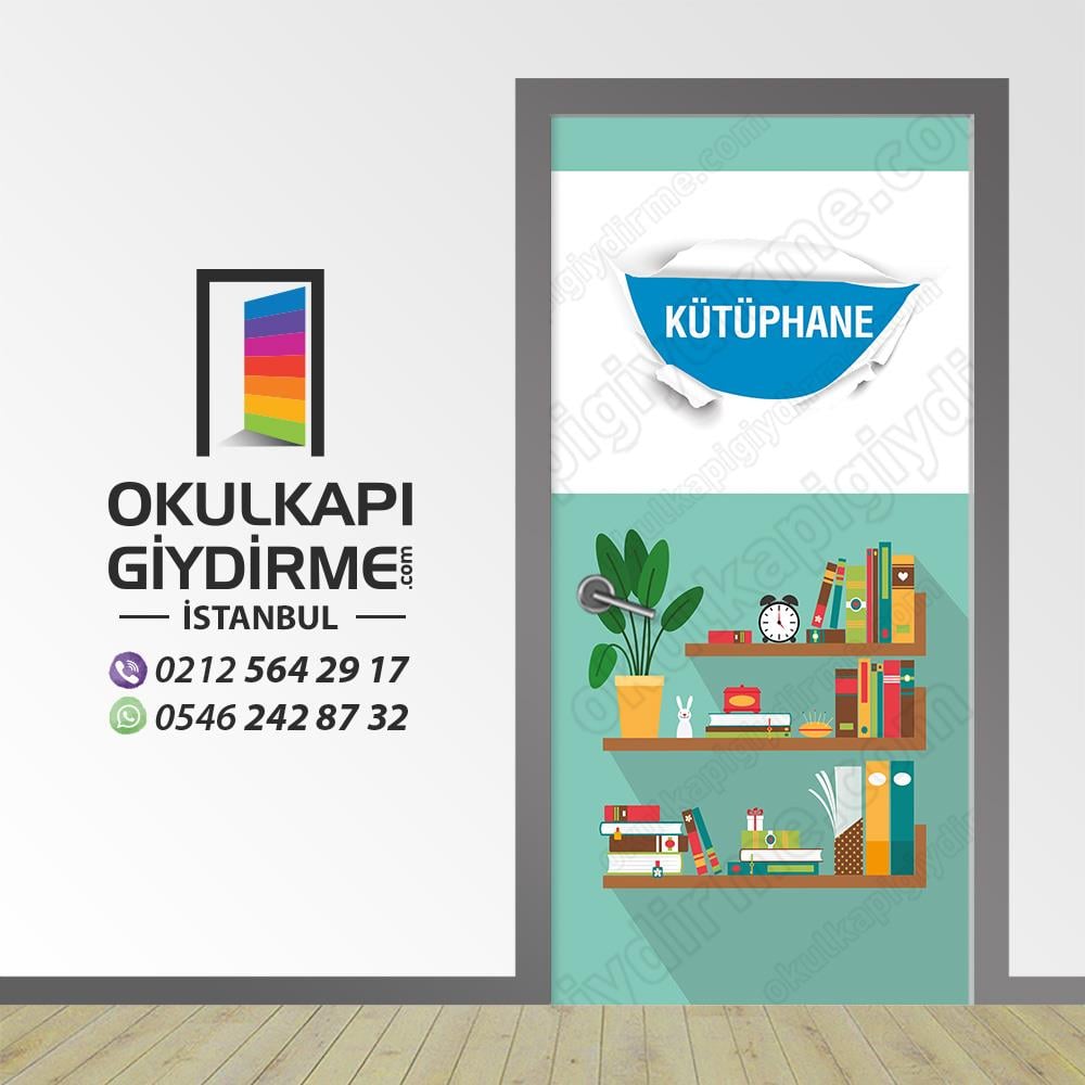 Kütüphane Kapı Giydirme 80