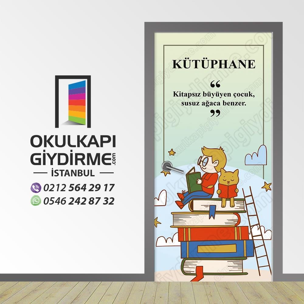 Kütüphane Kapı Giydirme 80