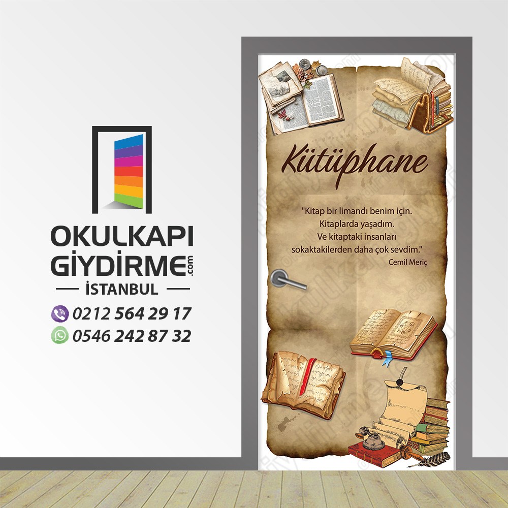 Kütüphane Kapı Giydirme 86