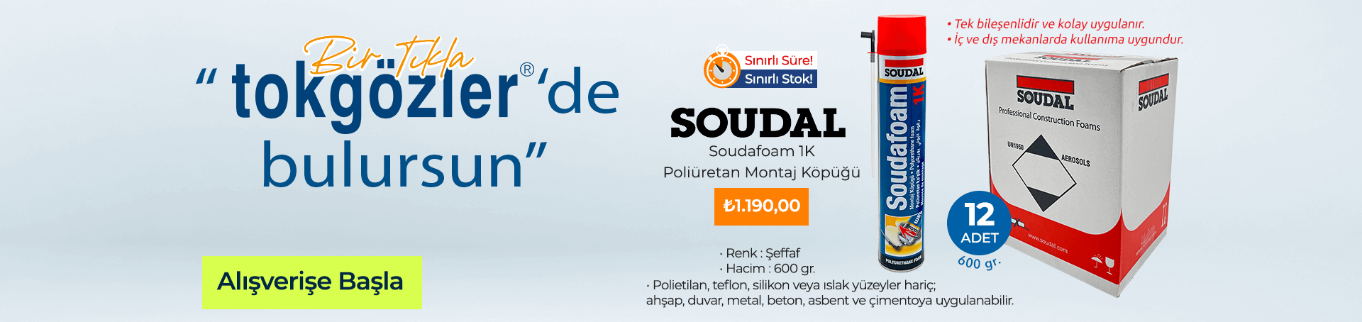 B1000476 - 13.07.2025 - Soudal Soudafoam 1K Poliüretan Montaj Köpük 600 gr. - 12