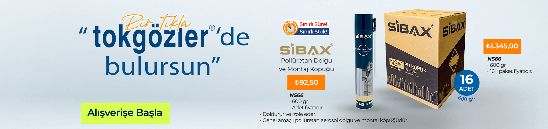 B1000491 - 03.09.2025 - Sibax NS66 PU Montaj Köpük - 16li-paket