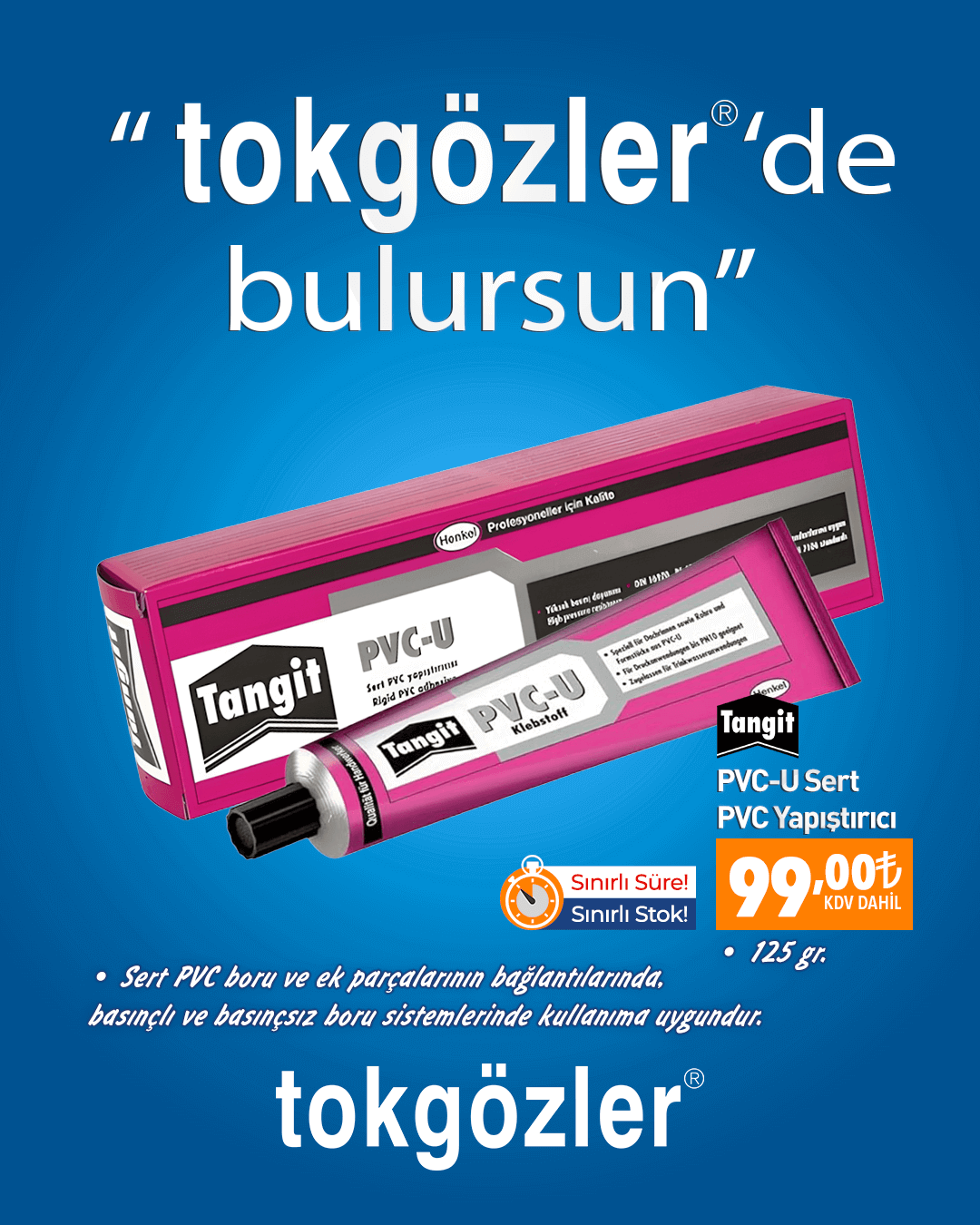B1000501 - 08.10.2025 - Tangit PVC-U Sert PVC Yapıştırıcı 125 gr