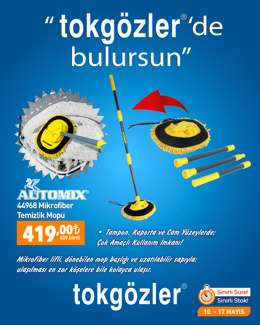 B1000572 - 10.05.2026 - Automix 44968 Mikrofiber Temizlik Mopu