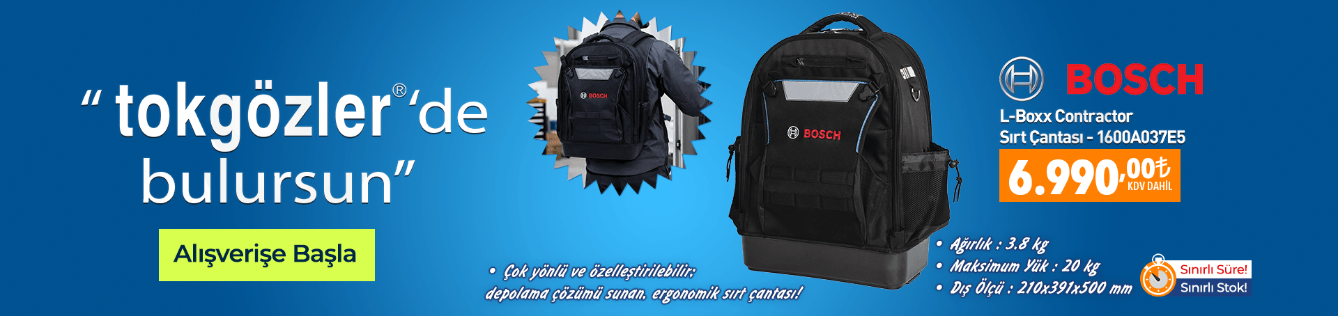 B1000603 - 30.08.2026 - Bosch L-Boxx Contractor Sırt Çantası - 1600A037E5