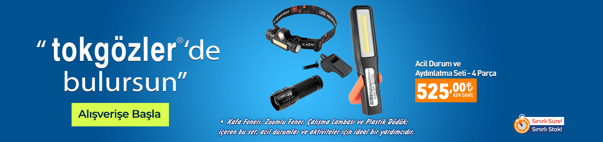 B1000605 - 06.09.2026 - Acil Durum ve Aydınlatma Seti 4 Parça