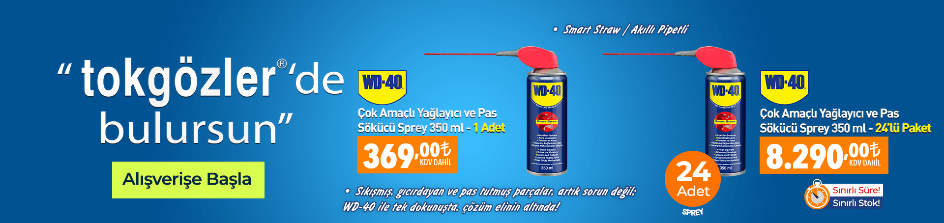 WD-40 Çok Amaçlı Yağlayıcı ve Pas Sökücü Sprey 350 ml. ve 24lü Paket