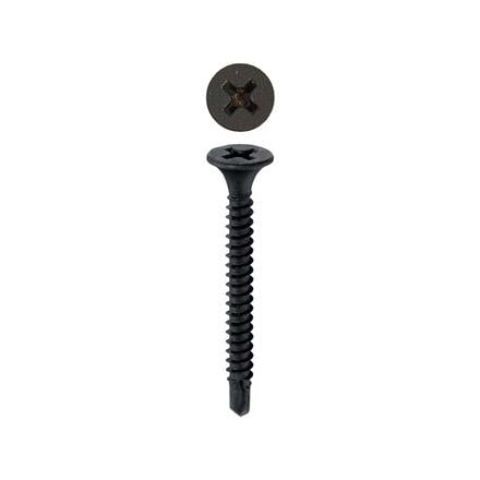 3.5x45 Borazan Başlı Matkap Uçlu Alçıpan Vidası Siyah