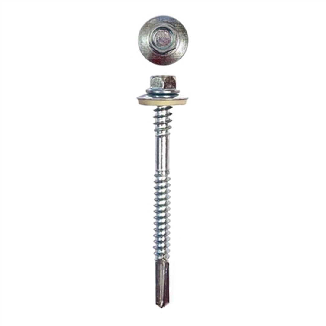 5.5x66 DIN 7504K Altıköşe Pul Başlı Matkap Uçlu Poliüretan Çatı Sandviç Panel Vidası 12 mm