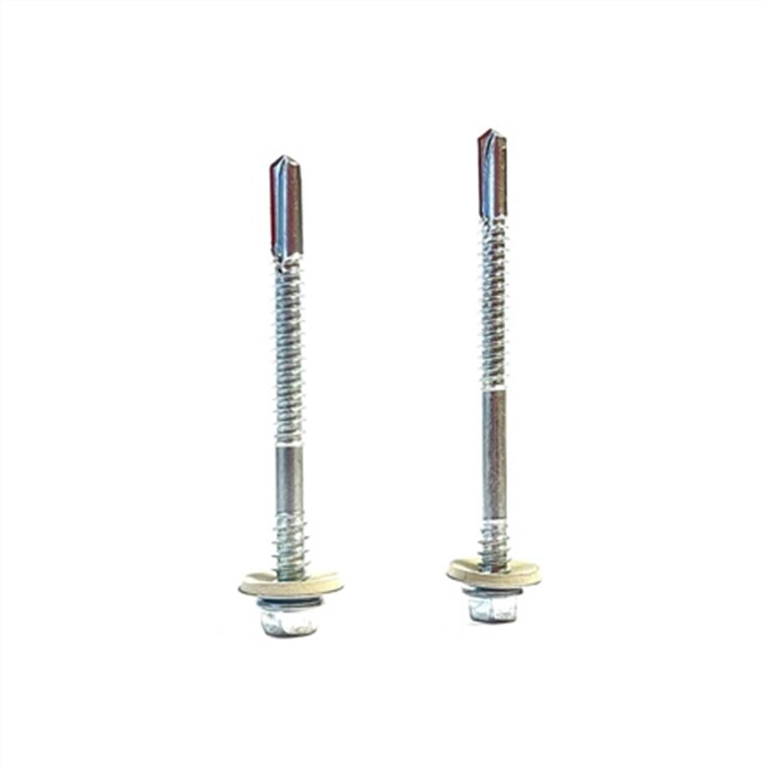 5.5x66 DIN 7504K Altıköşe Pul Başlı Matkap Uçlu Poliüretan Çatı Sandviç Panel Vidası 12 mm