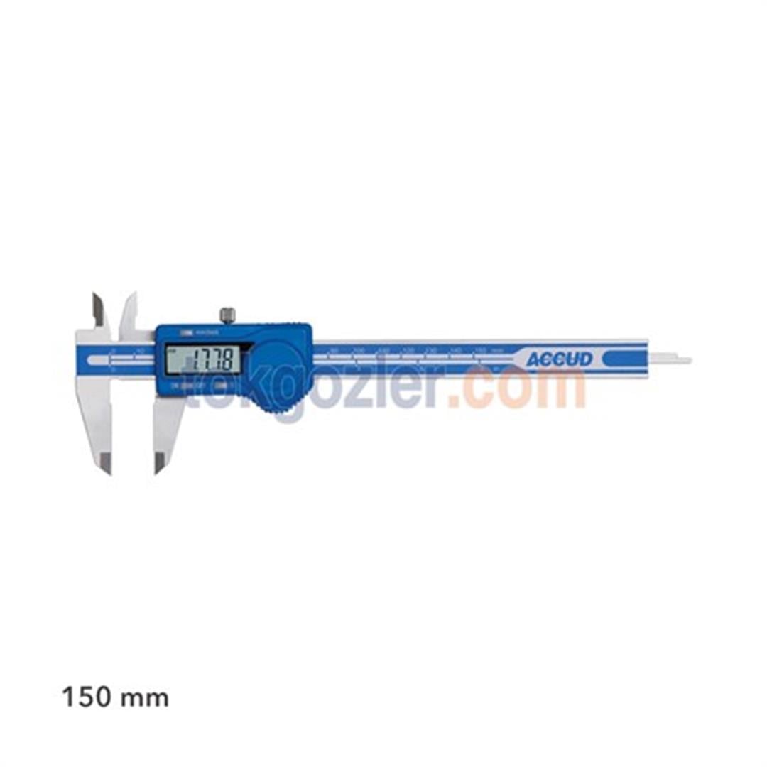 Accud 150 mm Dijital Kumpas 0,03 mm Hassasiyet