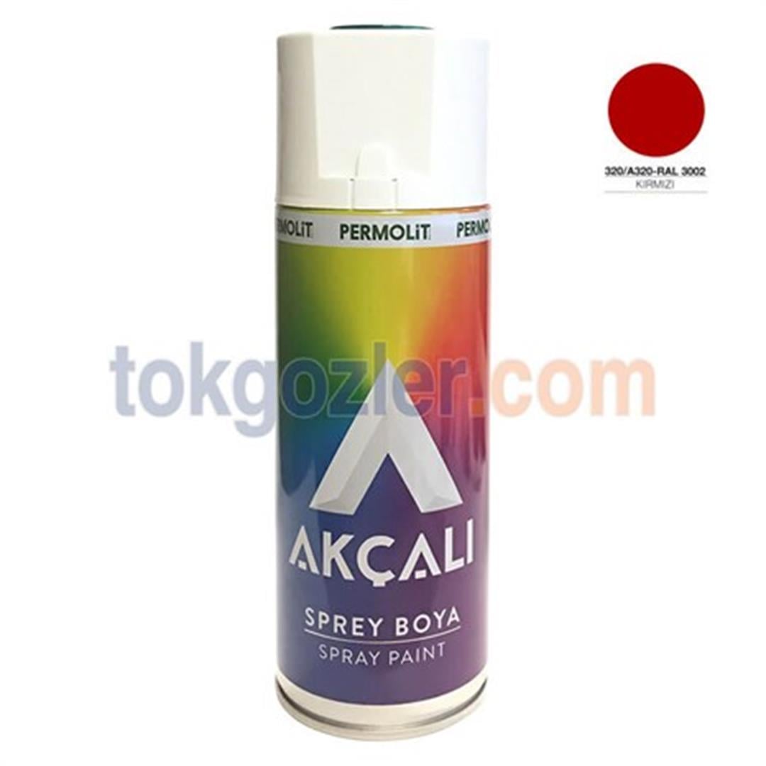 Akçalı Sprey Boya Kırmızı RAL 320 Akrilik Düz Renkli 400 ml.