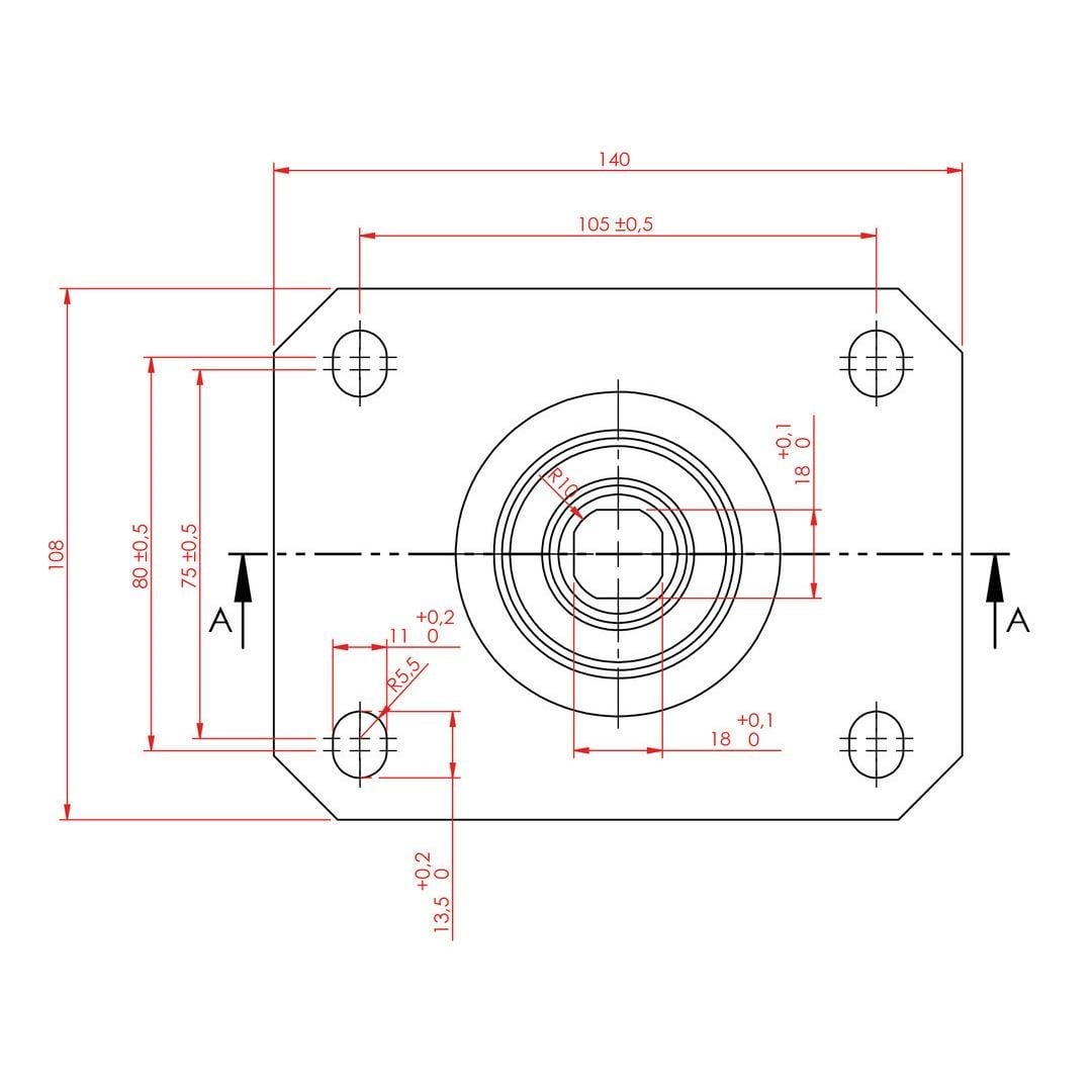 Kama K4102 DOR 125 Oynak Tablalı Poliüretan Kaplı Rulmanlı Ağır Sanayi Tekeri 125 mm Çaplı (6 mm Tablalı)