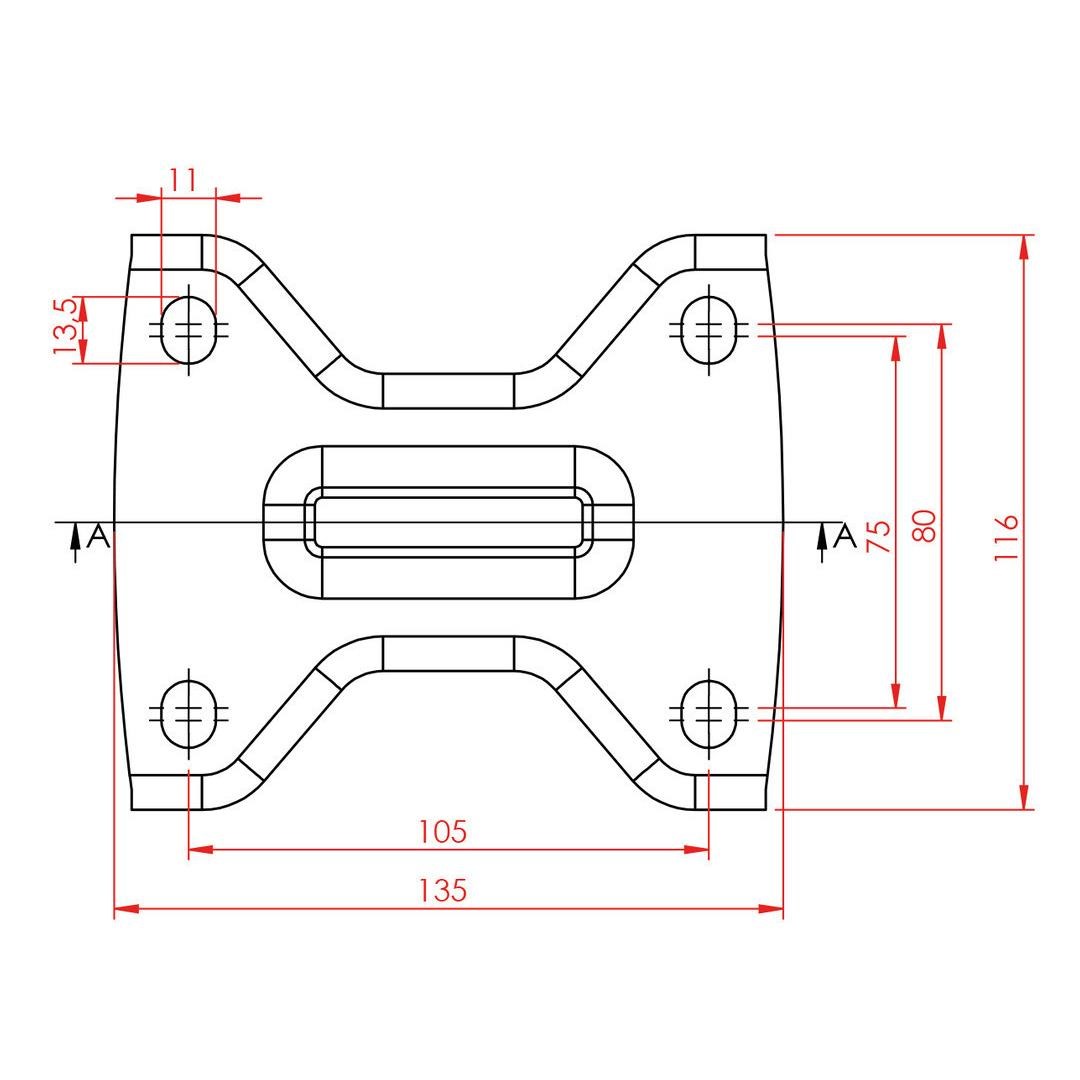 Kama K4107 DOR 150 Sabit Tablalı Poliüretan Kaplı Rulmanlı Ağır Sanayi Tekeri 150 mm Çaplı (6 mm Tablalı)