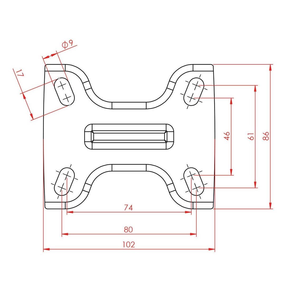 Kama K3307 SLP 080 Sabit Tablalı Orta Sanayi Tekeri 80 mm Çaplı