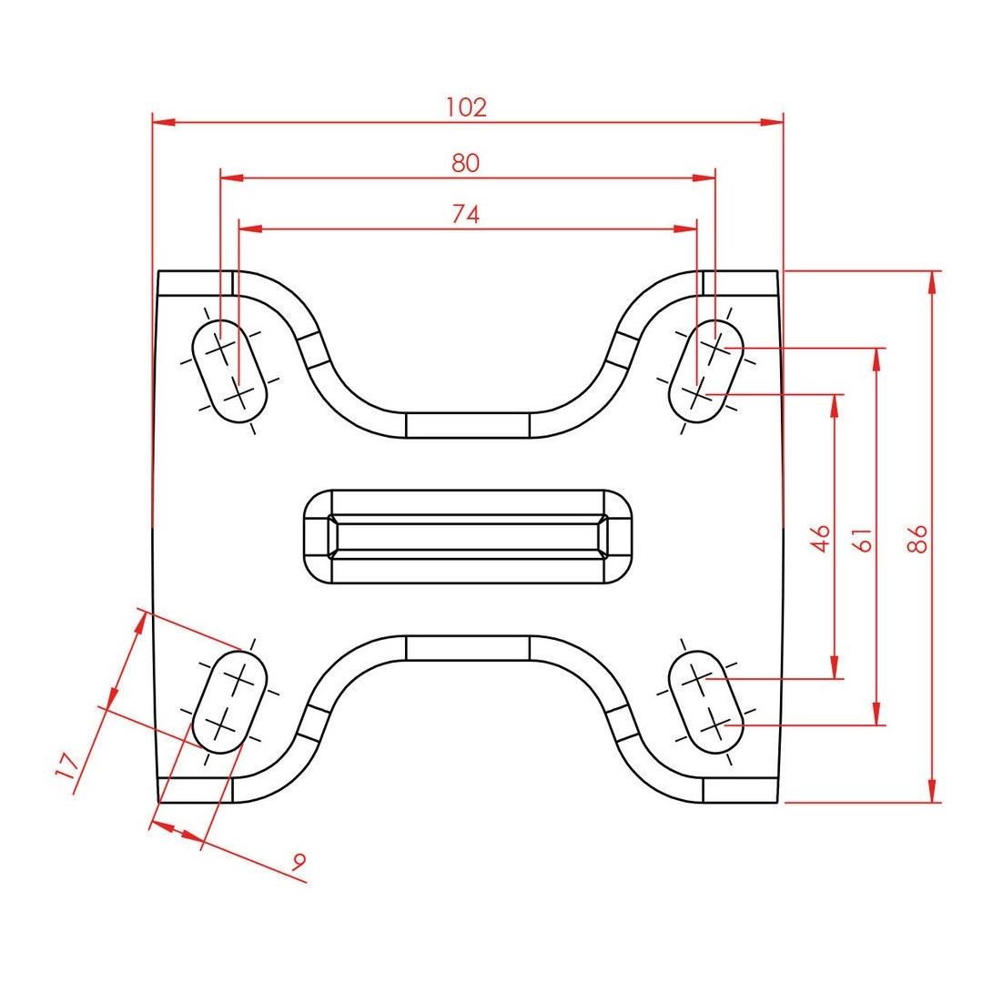Kama K3307 SLP 100 Sabit Tablalı Orta Sanayi Tekeri 100 mm Çaplı