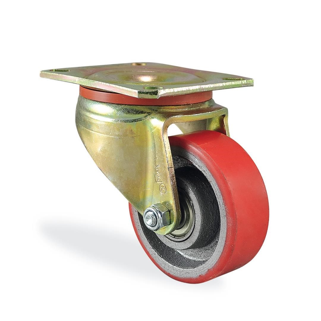 Kama K4102 DOR 080 Oynak Tablalı Poliüretan Kaplı Rulmanlı Ağır Sanayi Tekeri 80 mm Çaplı