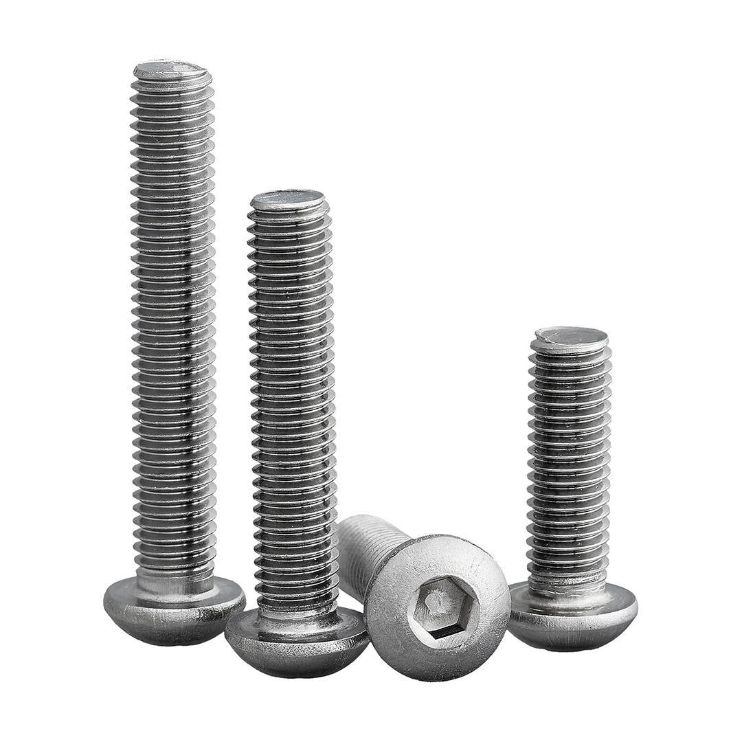 M5x10 DIN 7380 Bombe Başlı İmbus Cıvata Beyaz