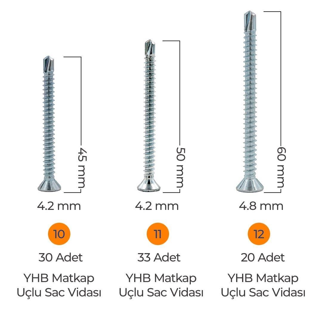 Toko Hobi-3 Matkap Uçlu Akıllı Vida Seti 435 Parça 14 Çeşit Organizer Takım Çantalı
