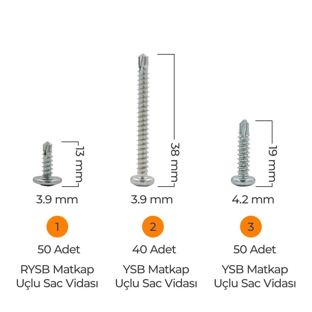 Toko Hobi-3 Matkap Uçlu Akıllı Vida Seti 435 Parça 14 Çeşit Organizer Takım Çantalı