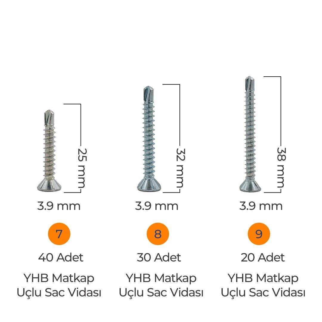 Toko Hobi-3 Matkap Uçlu Akıllı Vida Seti 435 Parça 14 Çeşit Organizer Takım Çantalı