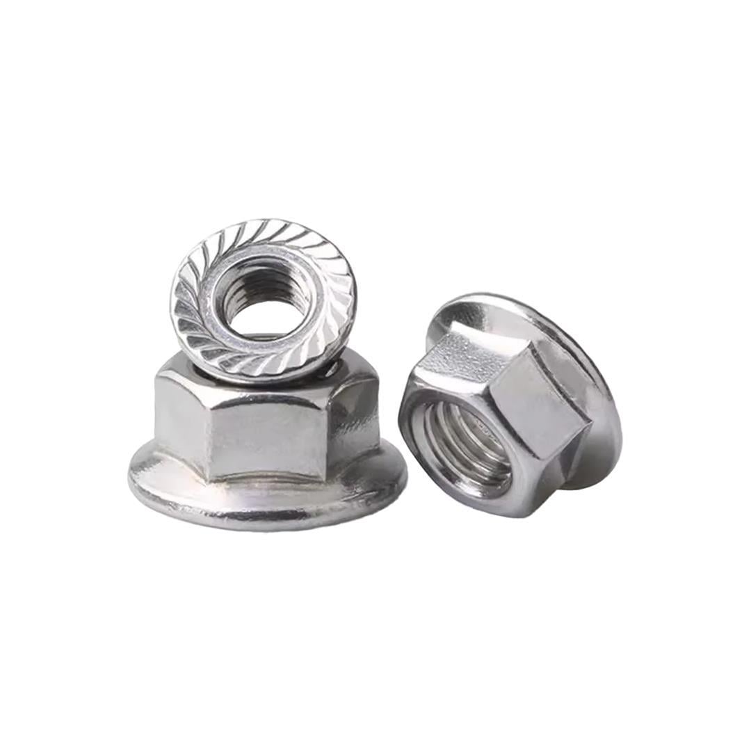 M10 A2 Paslanmaz Inox Altıköşe Flanşlı Somun DIN 6923