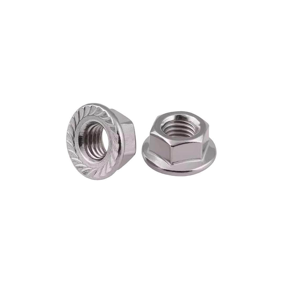 M12 A2 Paslanmaz Inox Altıköşe Flanşlı Somun DIN 6923