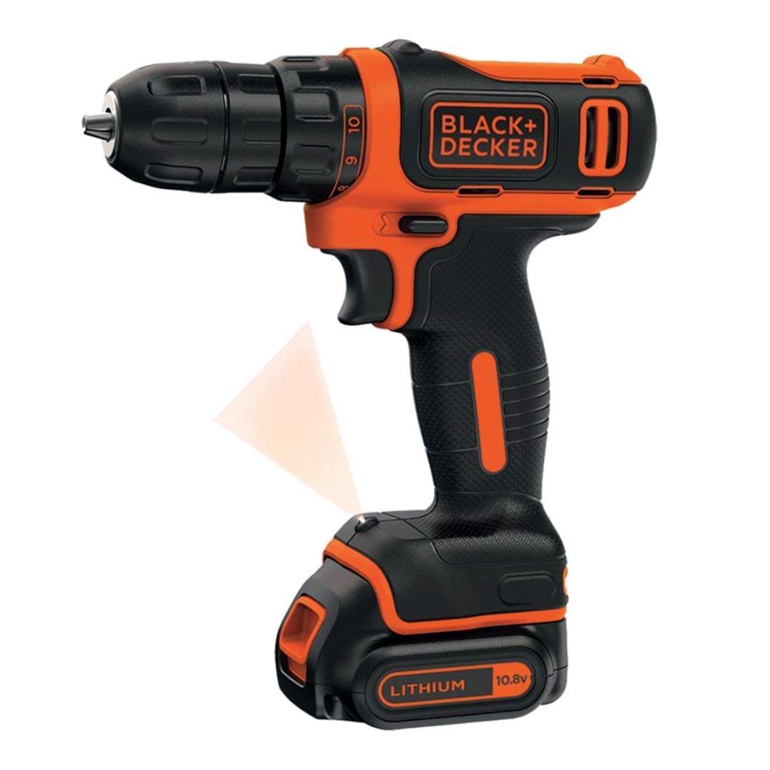 Black+Decker BDCDD12BAFC-QW 10.8V 1.5Ah Li-ion Çift Akülü Darbesiz Matkap Vidalama ve 100 Parça Aksesuar Seti - Taşıma Çantalı