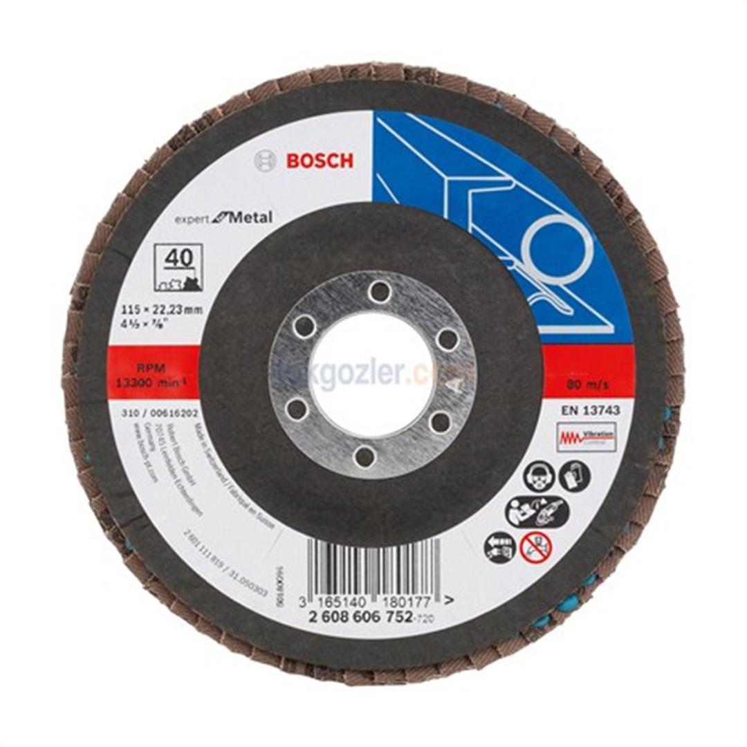 Bosch 115 mm 40 K Expert for Metal Flap Zımpara Diski