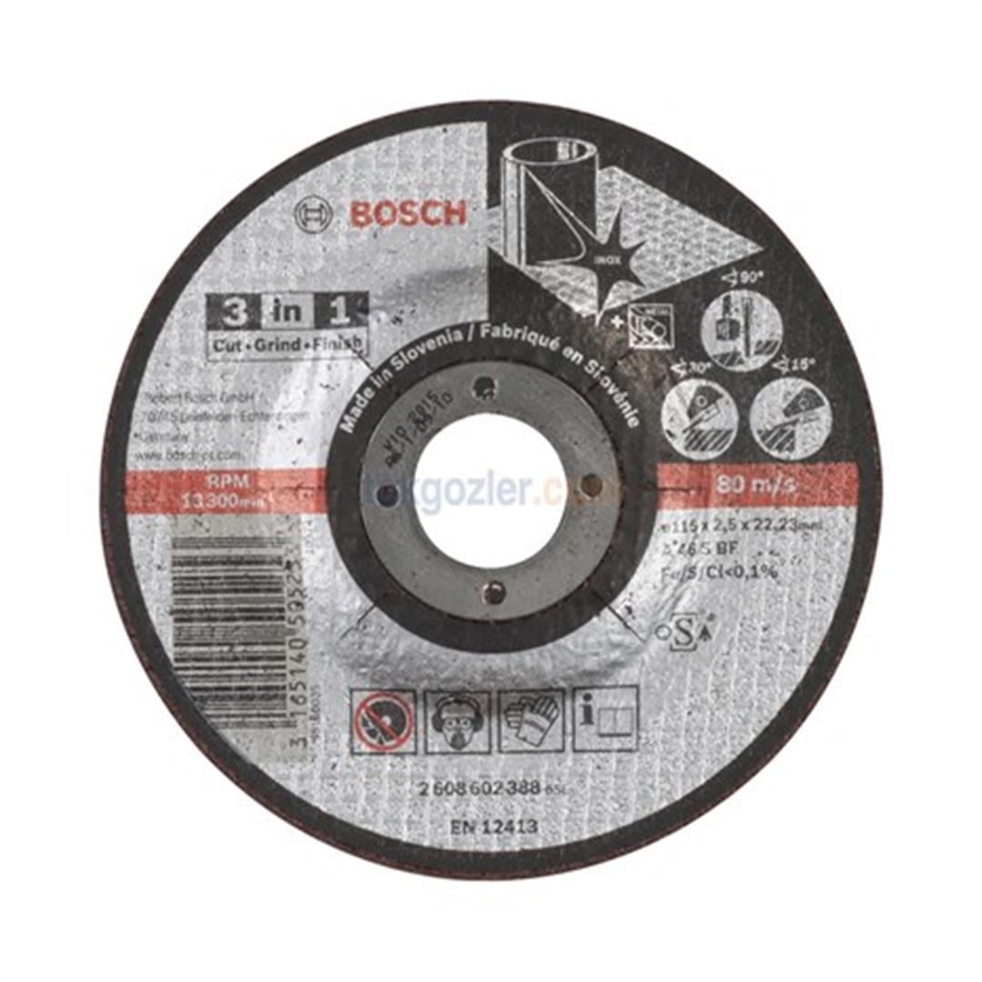 Bosch 115x2.5 mm 3'ü Bir Arada Kesici Disk - 3in1