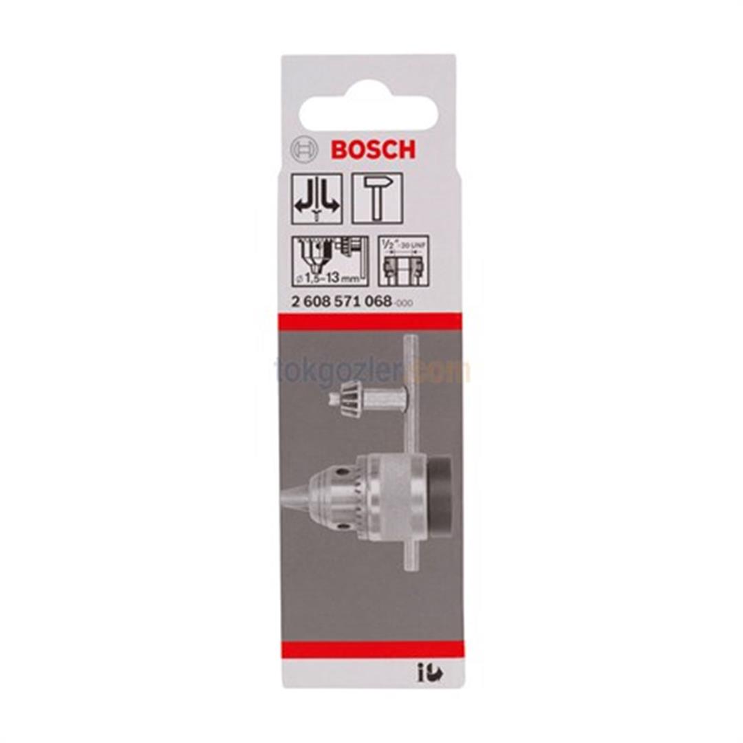 Bosch 1/2-20 - 1.5-13 mm Anahtarlı Mandren Kromlanmış