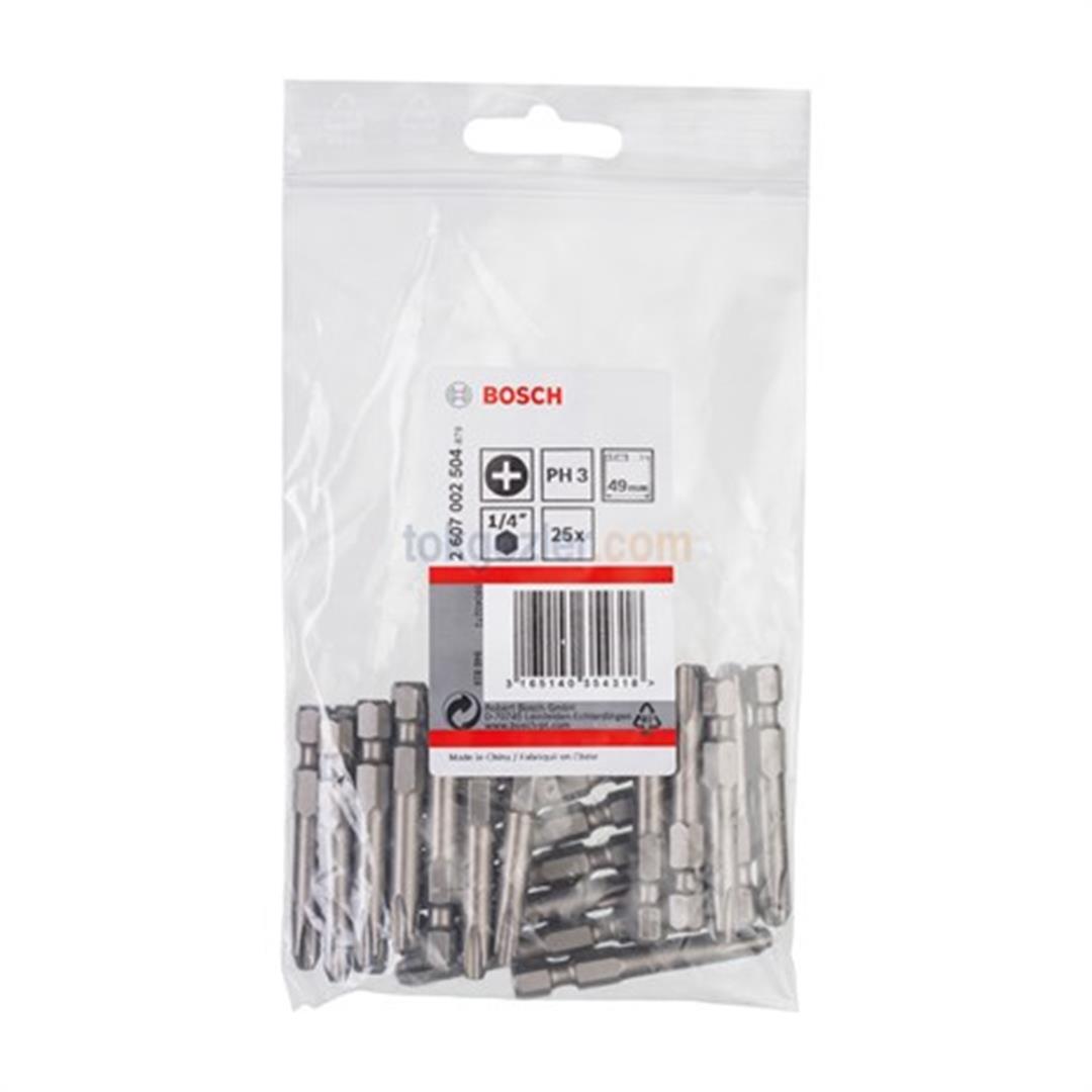 Bosch ExtraHard Ekstra Sert Vidalama Ucu PH3x49 mm 25li Paket