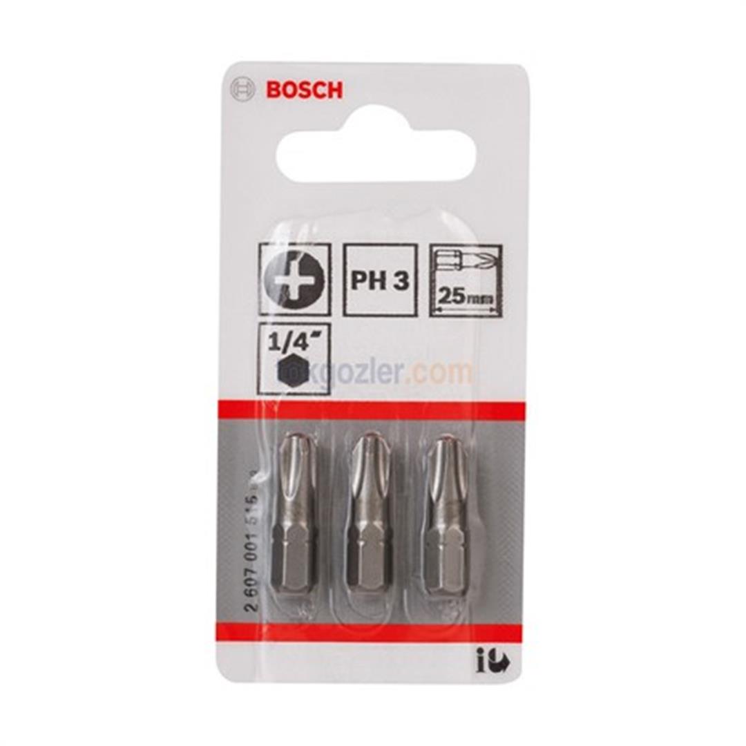 Bosch ExtraHard Ekstra Sert Vidalama Ucu PH3x25 mm 3lü Paket