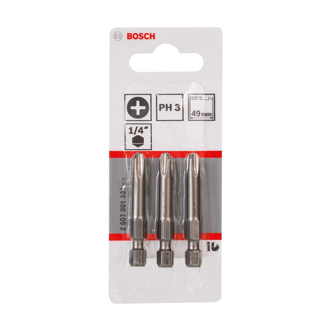 Bosch ExtraHard Ekstra Sert Vidalama Ucu PH3x49 mm 3lü Paket