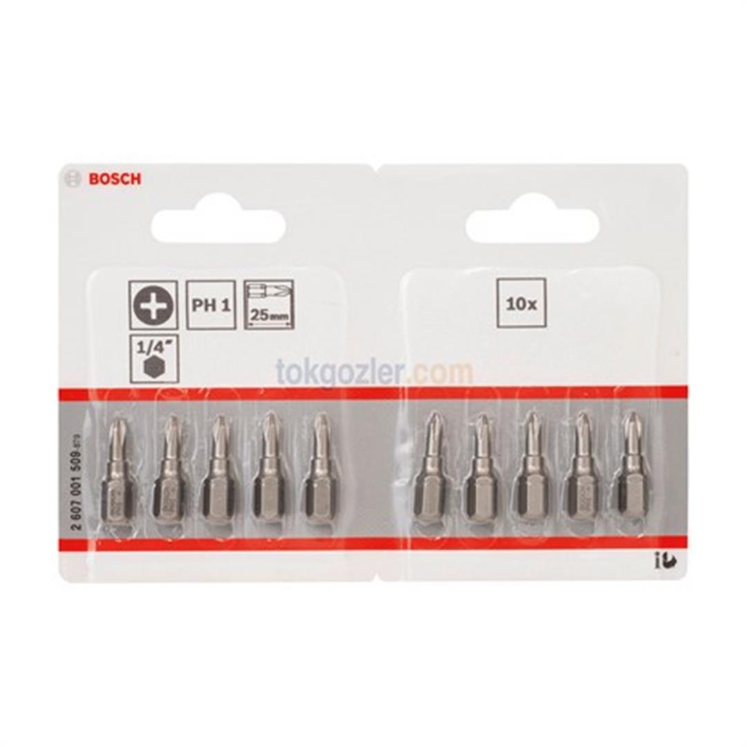 Bosch ExtraHard Ekstra Sert Vidalama Ucu PH1x25 mm 10lu Paket