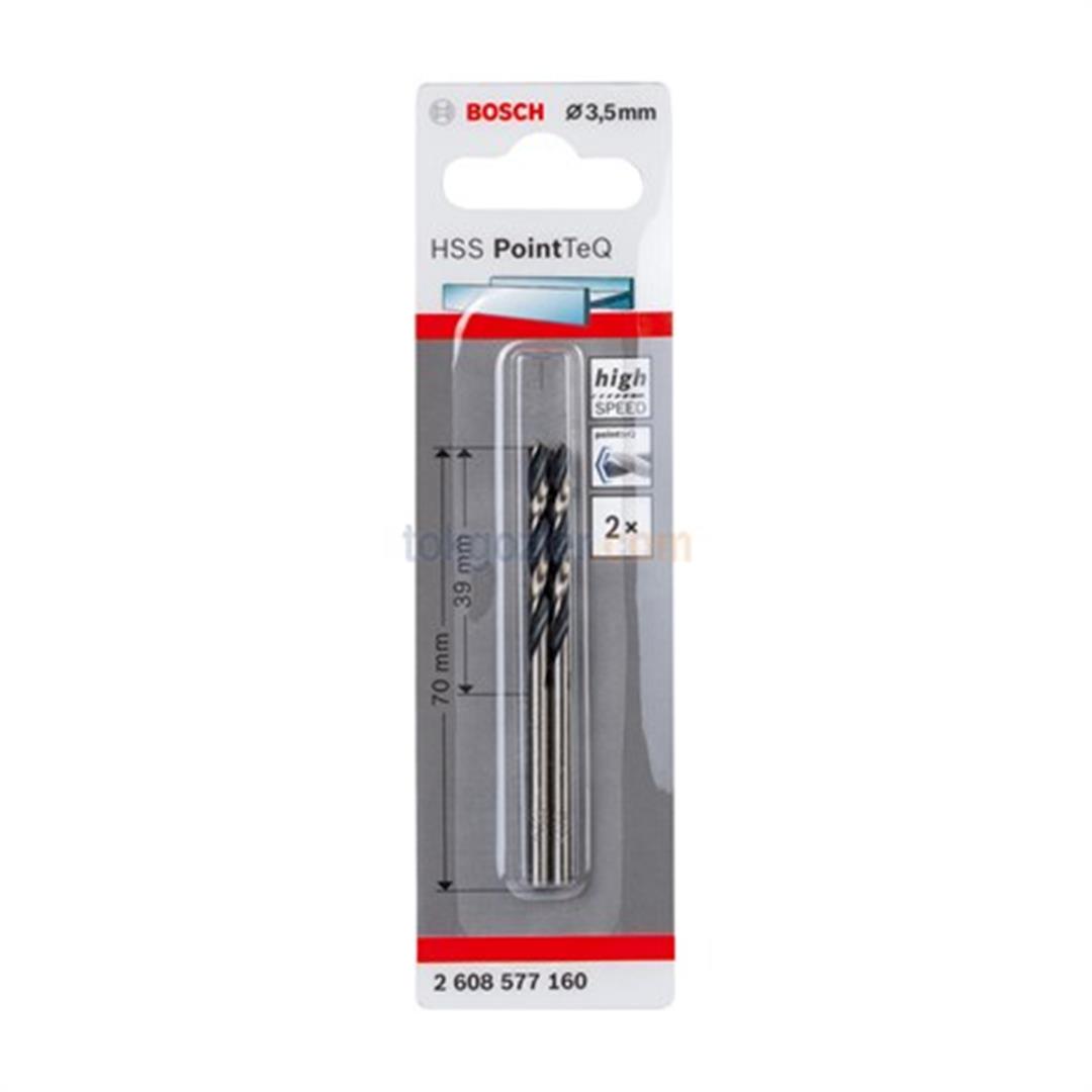 Bosch HSS PointTeQ Spiral Metal Matkap Ucu 3.5 mm 2li Paket