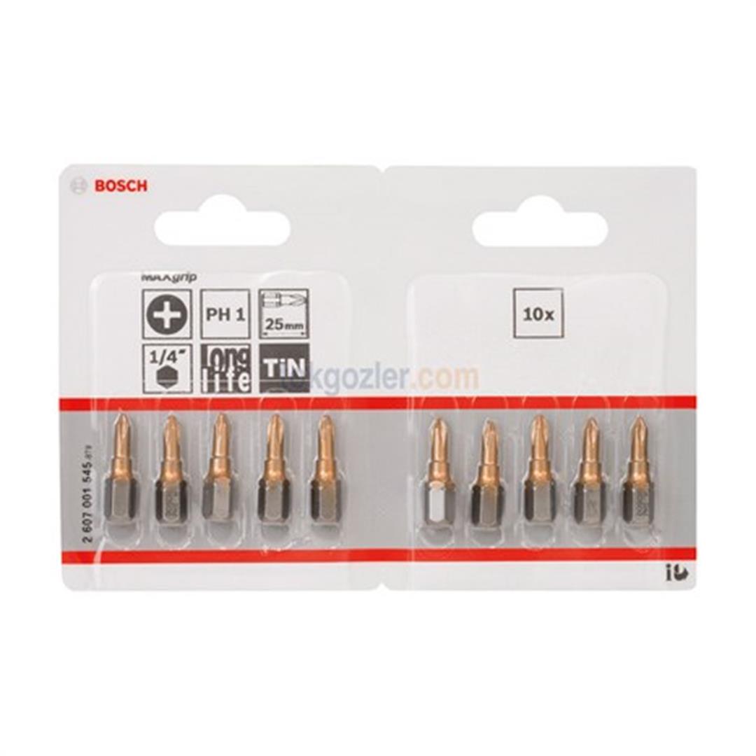 Bosch MaxGrip Vidalama Ucu PH1x25 mm 10lu Paket